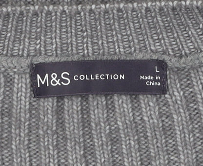 Womens UK Size L Marks and Spencer Grey Pullover Jumper