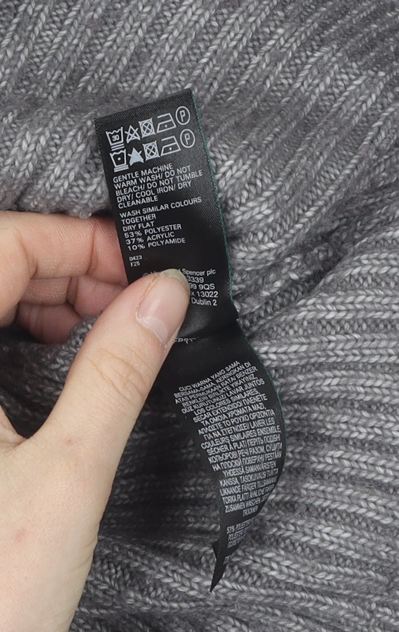 Womens UK Size L Marks and Spencer Grey Pullover Jumper