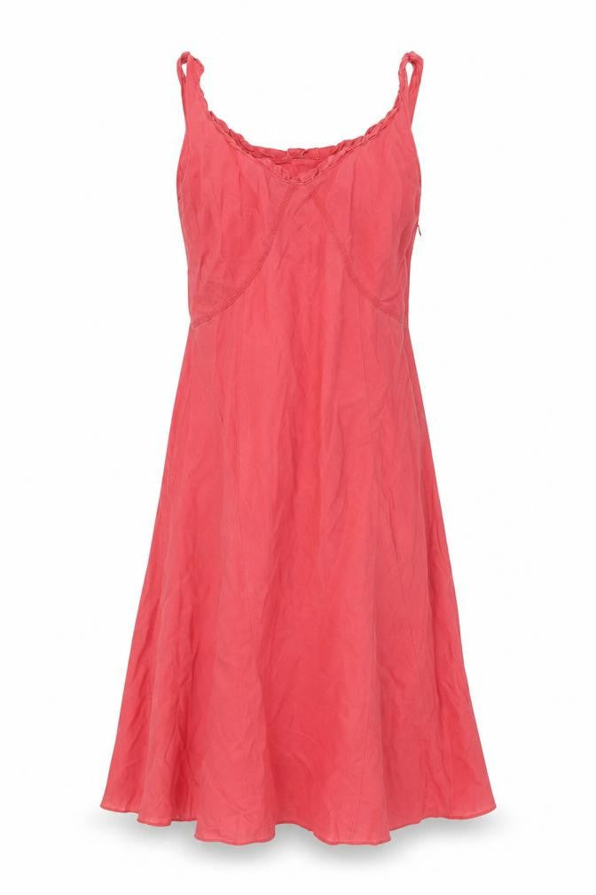 Front view of United Colors of Benetton Pink Slip Dress, M, Casual Summer