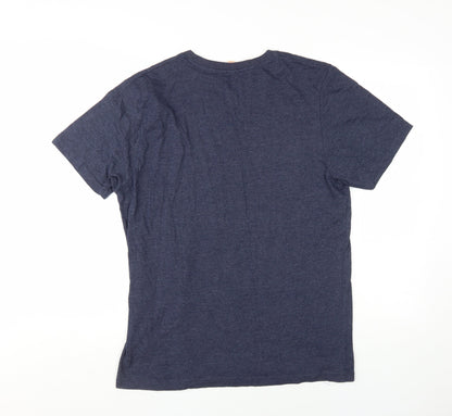 Salvage Men's Blue Graphic T-Shirt L Recycled