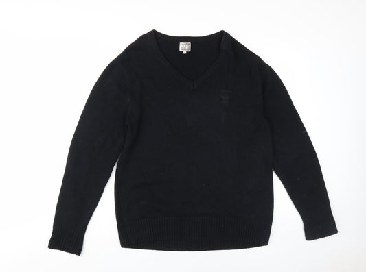 Firetrap Men's Black V-Neck Pullover Jumper L