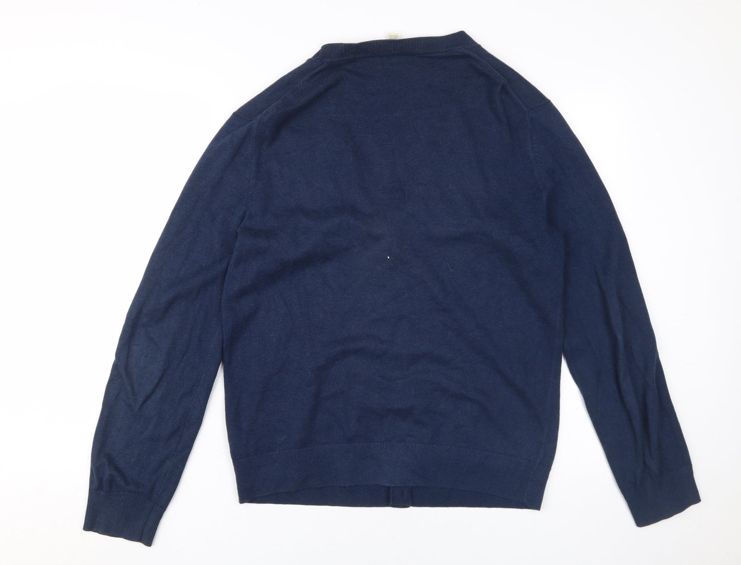 Gap Unisex Blue Medium Cotton V-Neck Cardigan