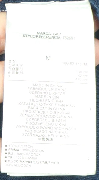 Gap Unisex Blue Medium Cotton V-Neck Cardigan