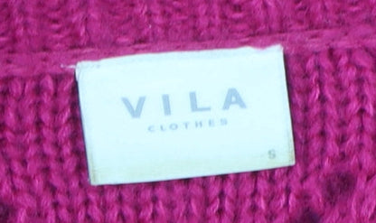 Womens UK Size S VILA Pink Cardigan Jumper