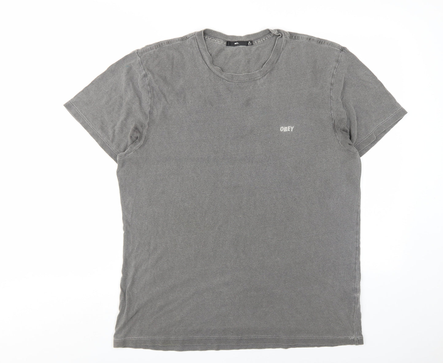 Obey Men's Grey Art Graphic T-Shirt M Regular Fit