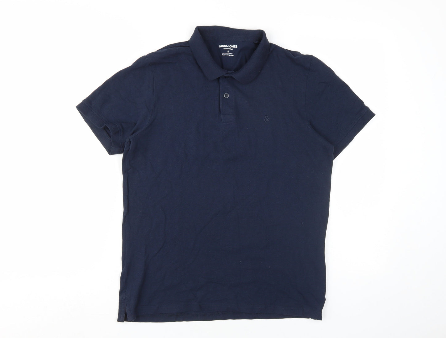Jack & Jones Men's Blue Polo Shirt, Size S, Short Sleeve