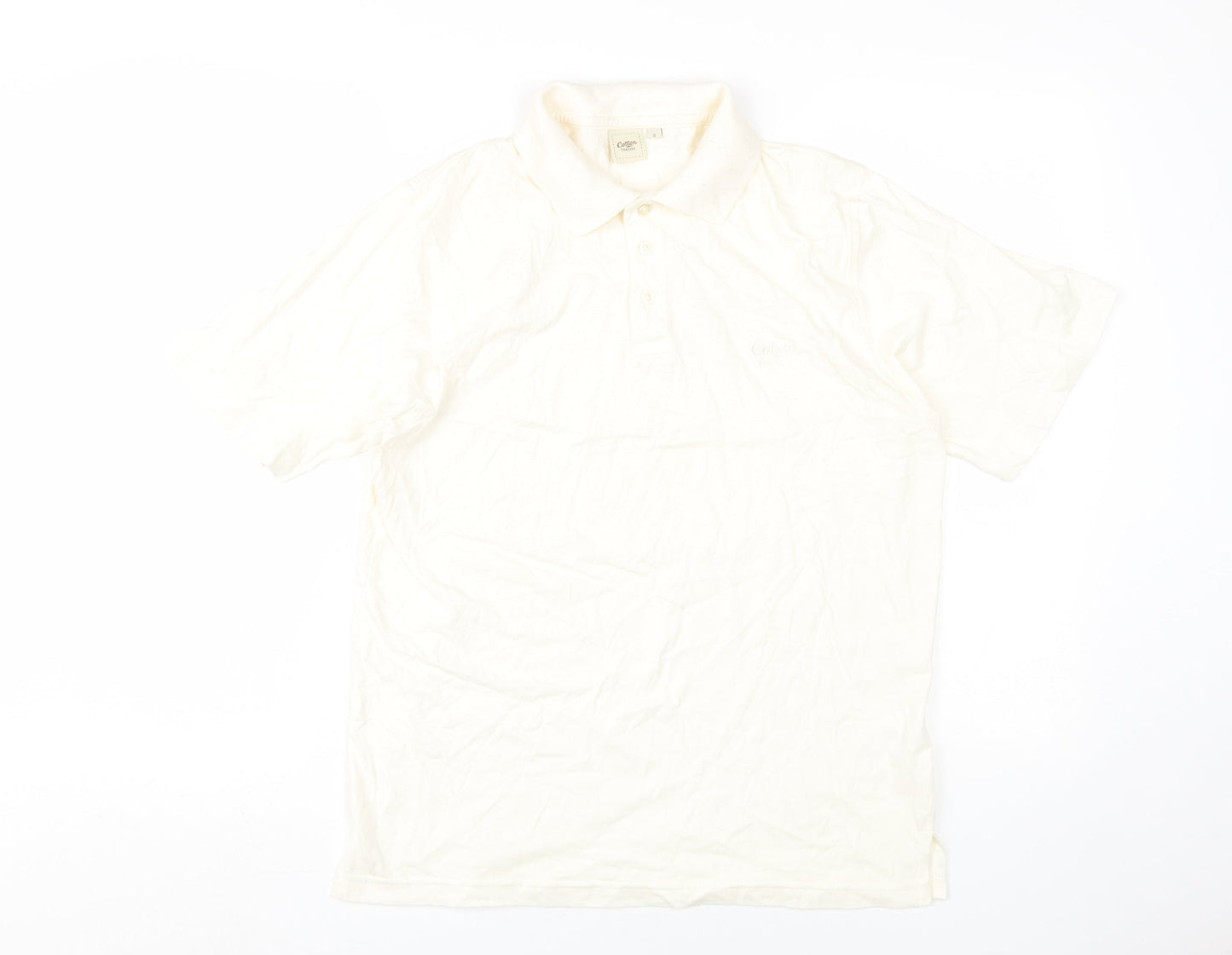 Cotton Traders Men's Beige Polo Shirt, S, Short Sleeve