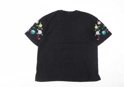 Womens UK Size 10 ASOS Black Basic T-Shirt