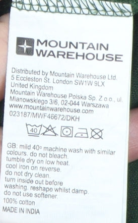 Mountain Warehouse Men's Green High Neck T-Shirt Medium