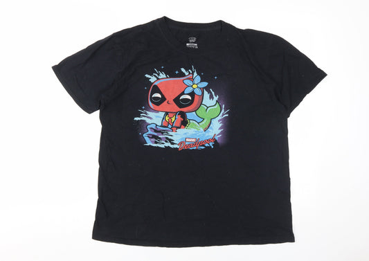 Marvel Deadpool Men's Black Graphic T-Shirt L