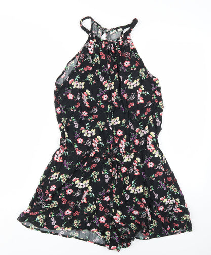 GAP Women's Black Floral Romper, M, Casual