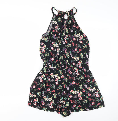 GAP Women's Black Floral Romper, M, Casual
