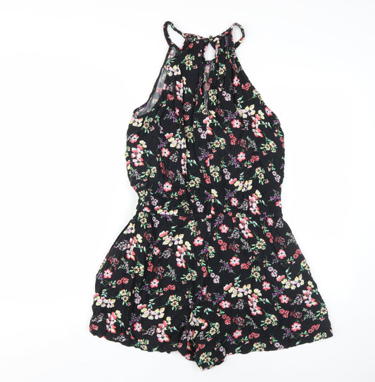 GAP Women's Black Floral Romper, M, Casual