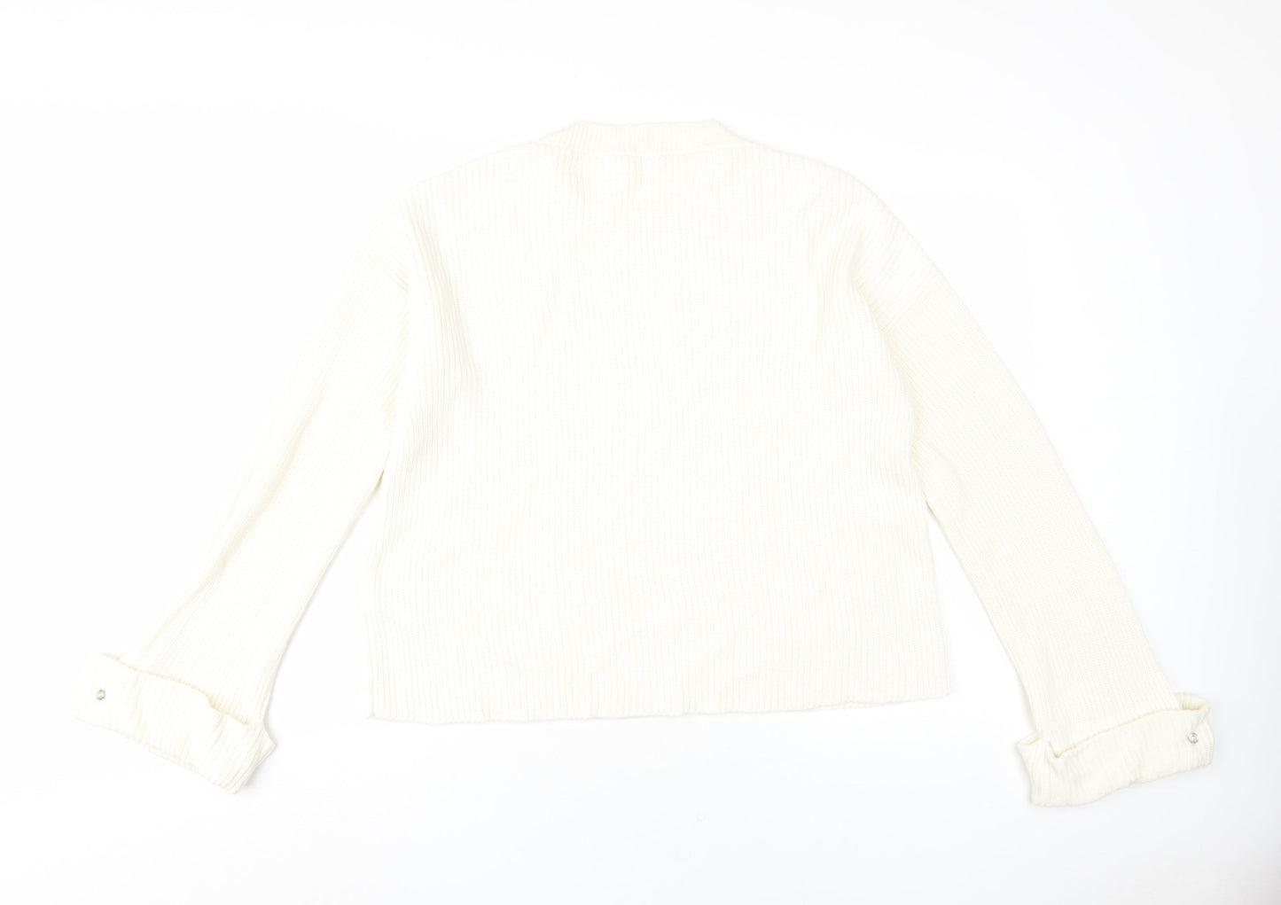 Riani Women's White High Neck Cotton Jumper, Size 12