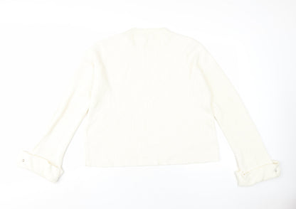 Riani Women's White High Neck Cotton Jumper, Size 12