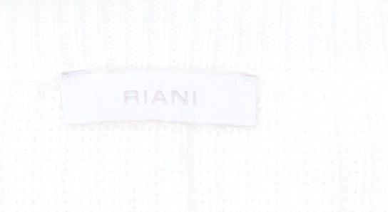 Riani Women's White High Neck Cotton Jumper, Size 12