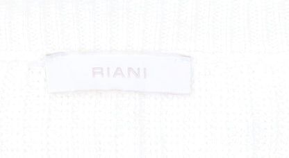 Riani Women's White High Neck Cotton Jumper, Size 12