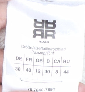 Riani Women's White High Neck Cotton Jumper, Size 12