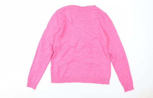 Womens UK Size M VILA Pink Pullover Jumper