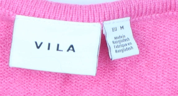 Womens UK Size M VILA Pink Pullover Jumper
