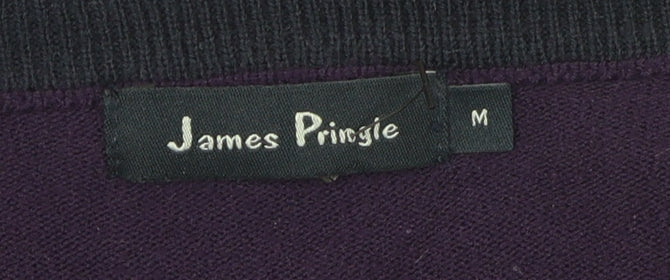 James Pringle Men's Purple V-Neck Pullover Jumper M
