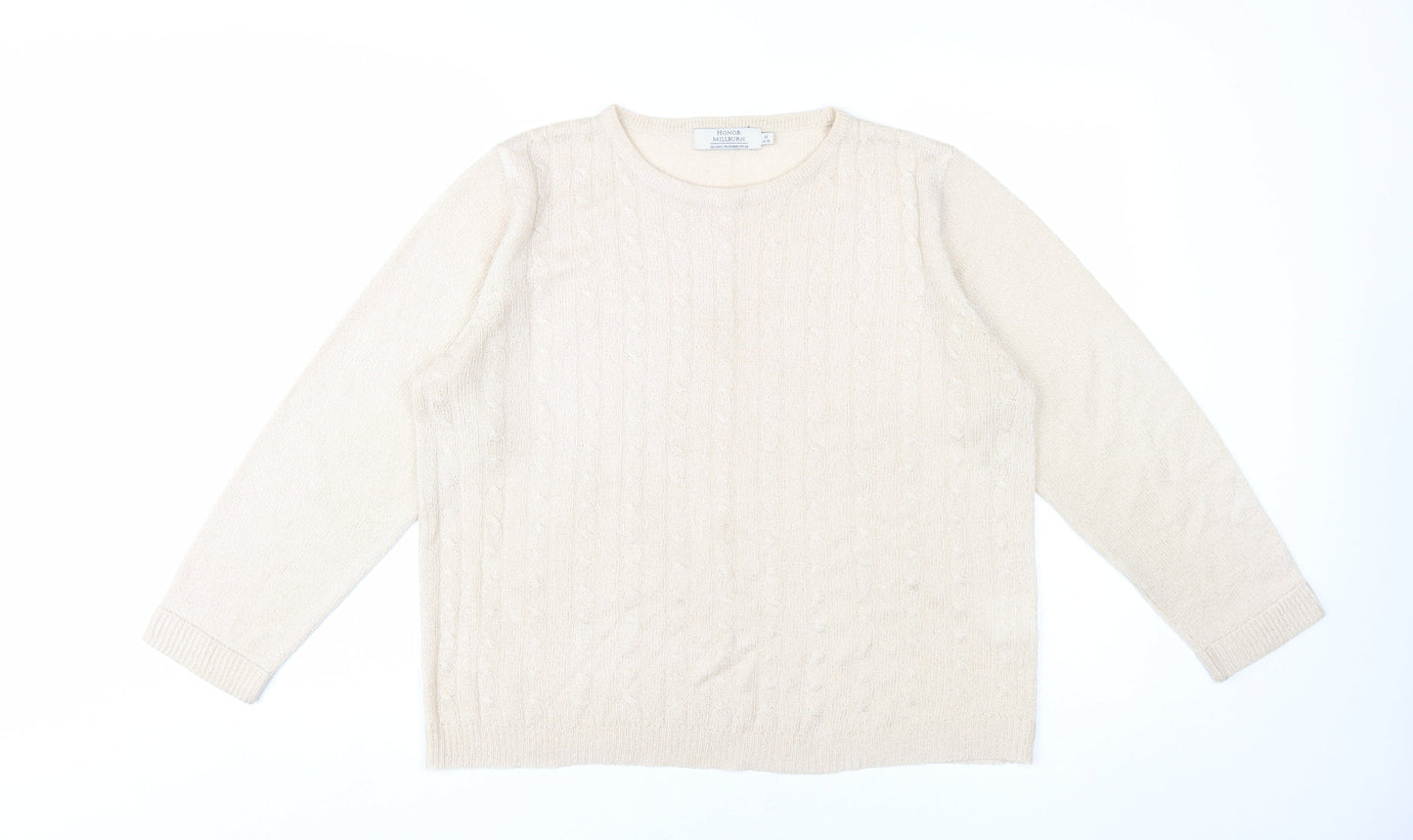 Womens UK Size M Honor Millburn Beige Pullover Jumper