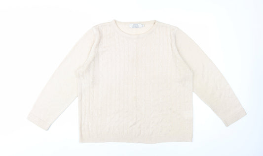 Honor Millburn Women's Beige Cable Knit Pullover Jumper M