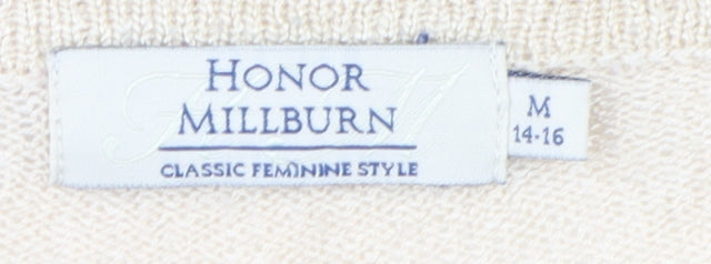 Womens UK Size M Honor Millburn Beige Pullover Jumper