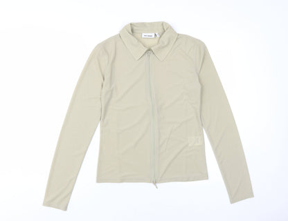 Weekday Beige Unisex Long Sleeve Zip Button-Up M