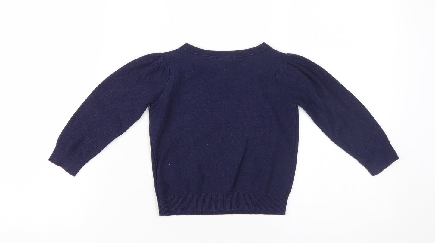 Gap Boys Blue Cotton Pullover Jumper, 3 Years