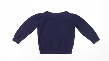 Gap Boys Blue Cotton Pullover Jumper, 3 Years