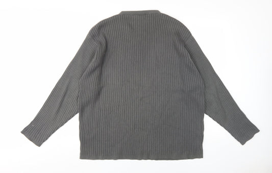 Timberland Men's Grey V-Neck Knit Pullover - Size L