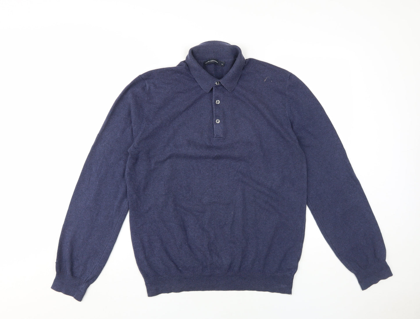 French Connection Men's Blue Collared Pullover Jumper M