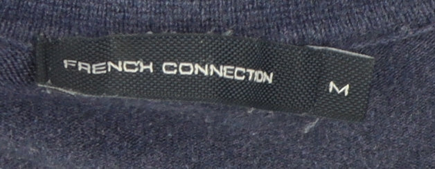 French Connection Men's Blue Collared Pullover Jumper M