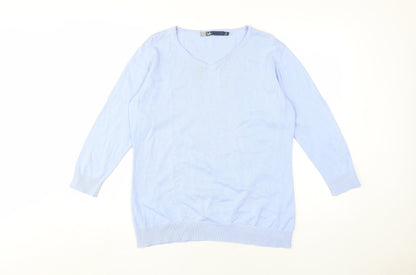 Womens UK Size M Isle Blue Pullover Jumper
