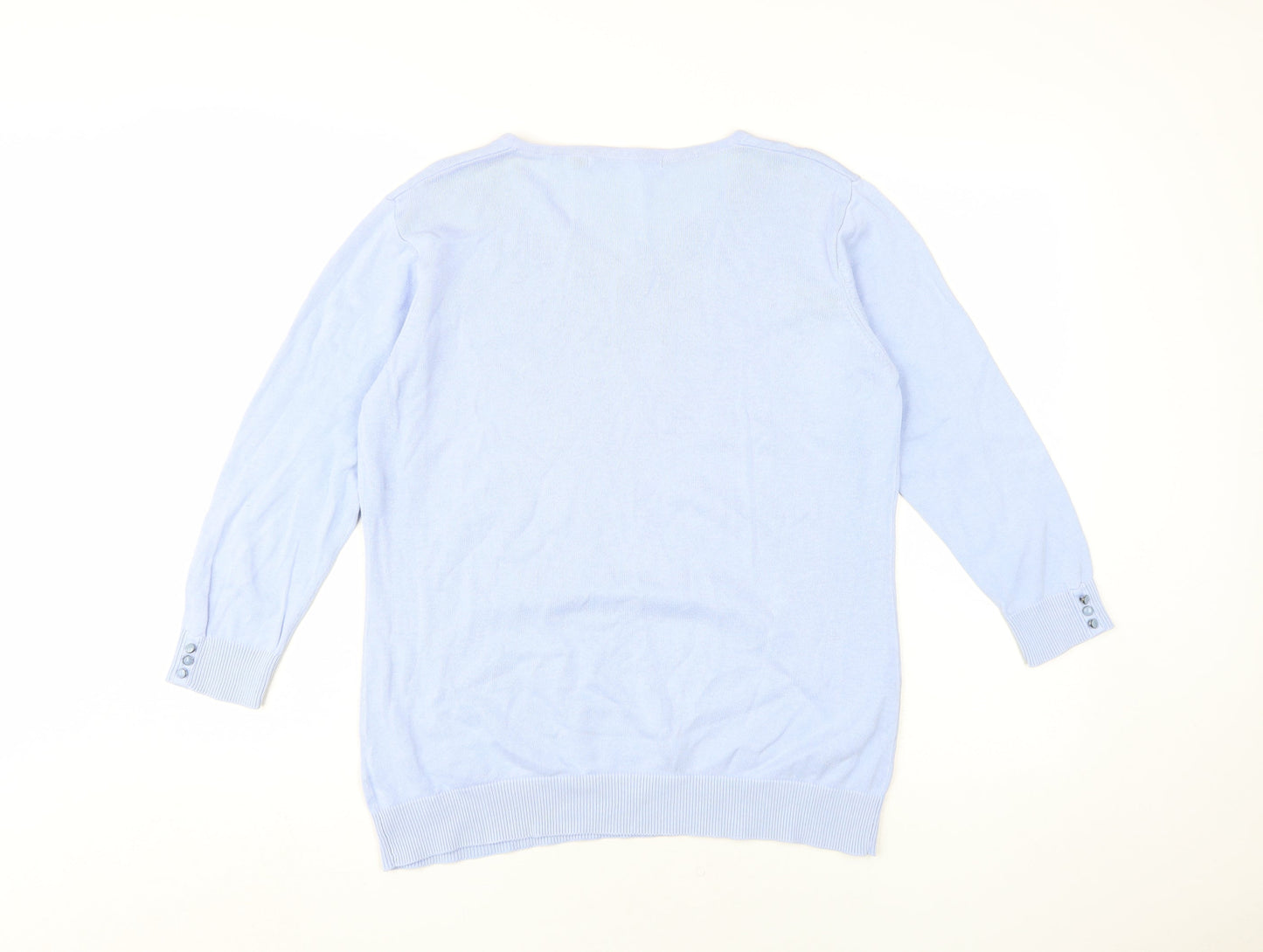 Womens UK Size M Isle Blue Pullover Jumper