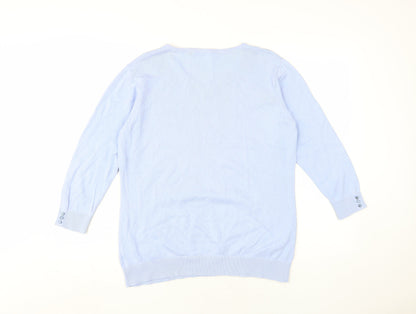 Womens UK Size M Isle Blue Pullover Jumper