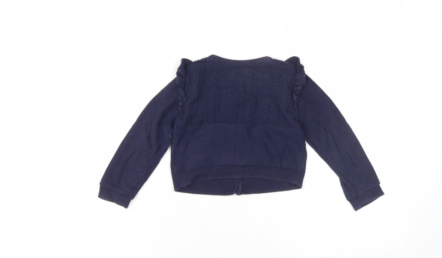 Gap Girls Blue Cardigan, 3 Years, Ruffle Accents