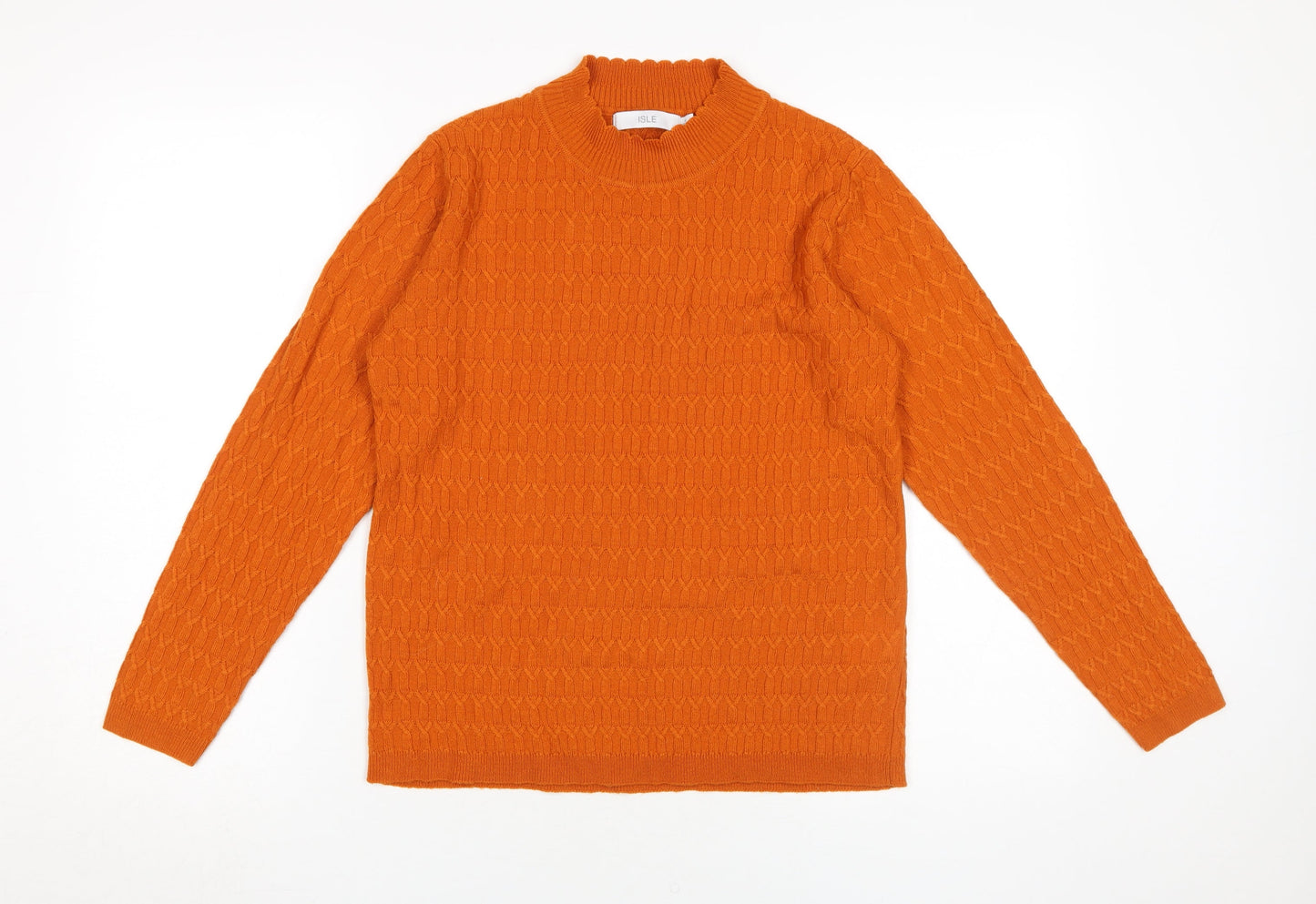 Womens UK Size S ISLE Orange Pullover Jumper