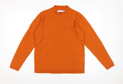 Womens UK Size S ISLE Orange Pullover Jumper