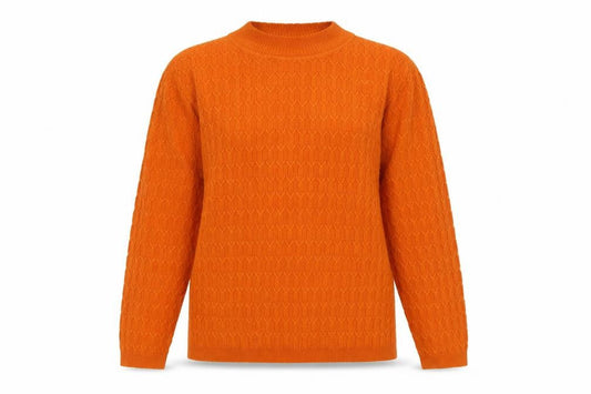 Womens UK Size S ISLE Orange Pullover Jumper