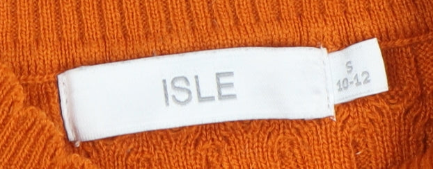 Womens UK Size S ISLE Orange Pullover Jumper