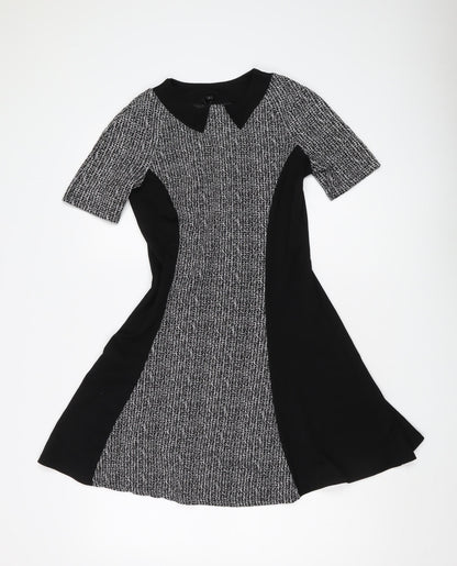 River Island Women's Black Fit & Flare Dress Size 8