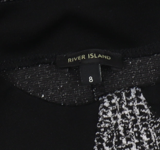 River Island Women's Black Fit & Flare Dress Size 8