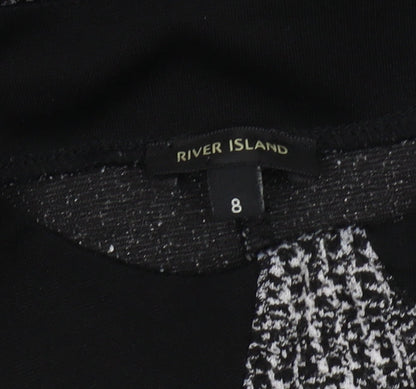 River Island Women's Black Fit & Flare Dress Size 8