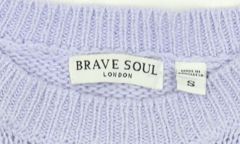 Womens UK Size S Brave Soul Purple Pullover Jumper