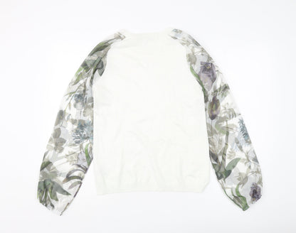 Womens UK Size 10 NEXT White Pullover Jumper