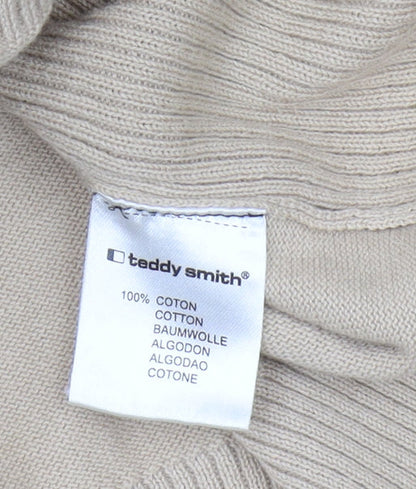 Teddy Smith Men Beige Pullover Jumper L Cotton