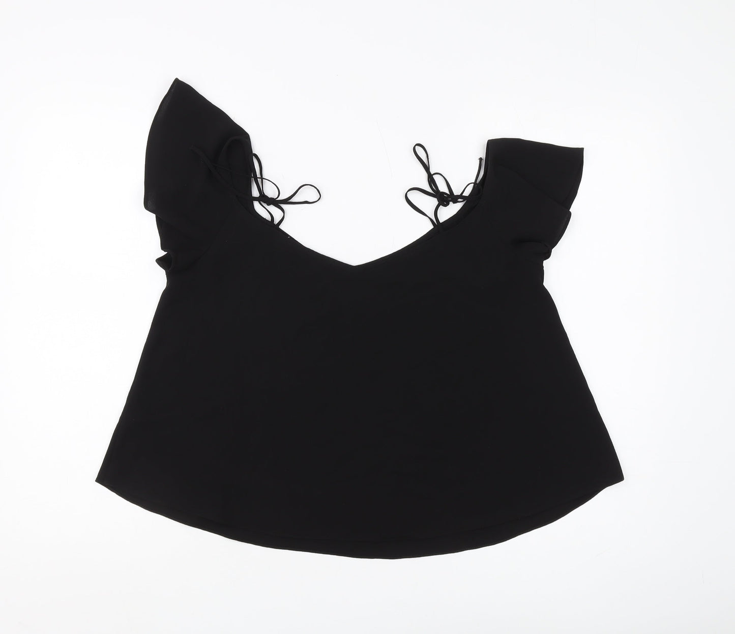 Womens UK Size 10 Topshop Black Basic Blouse