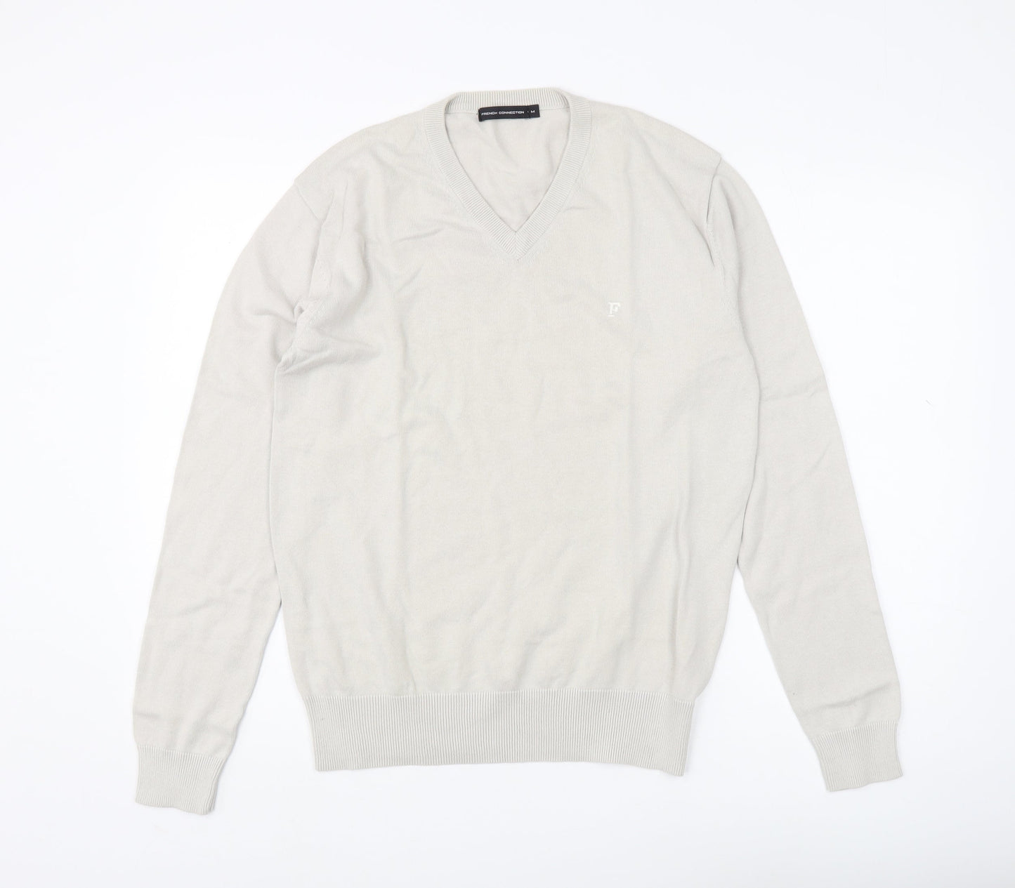 French Connection Men's Beige Cotton Pullover Jumper M